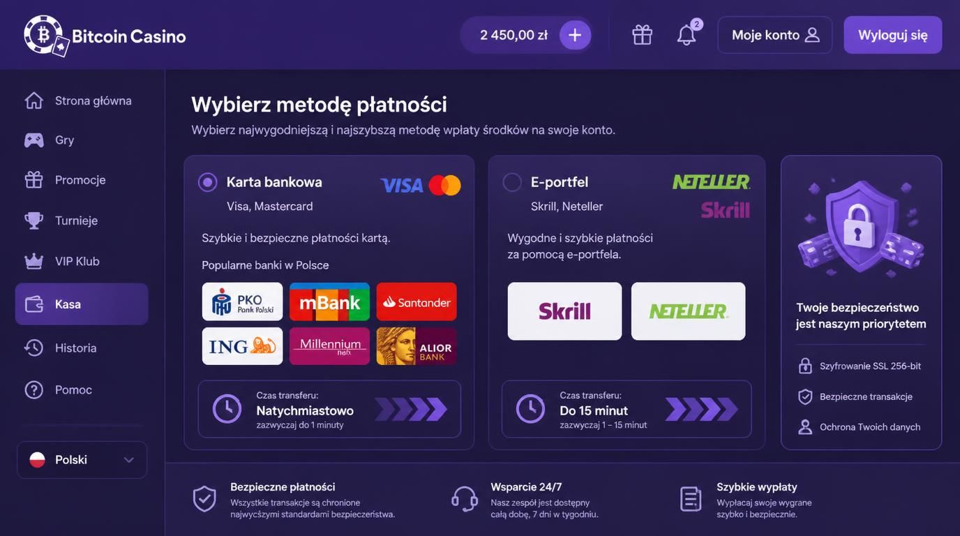 Wybór metody wpłaty: bank vs e-portfel w kasynie.